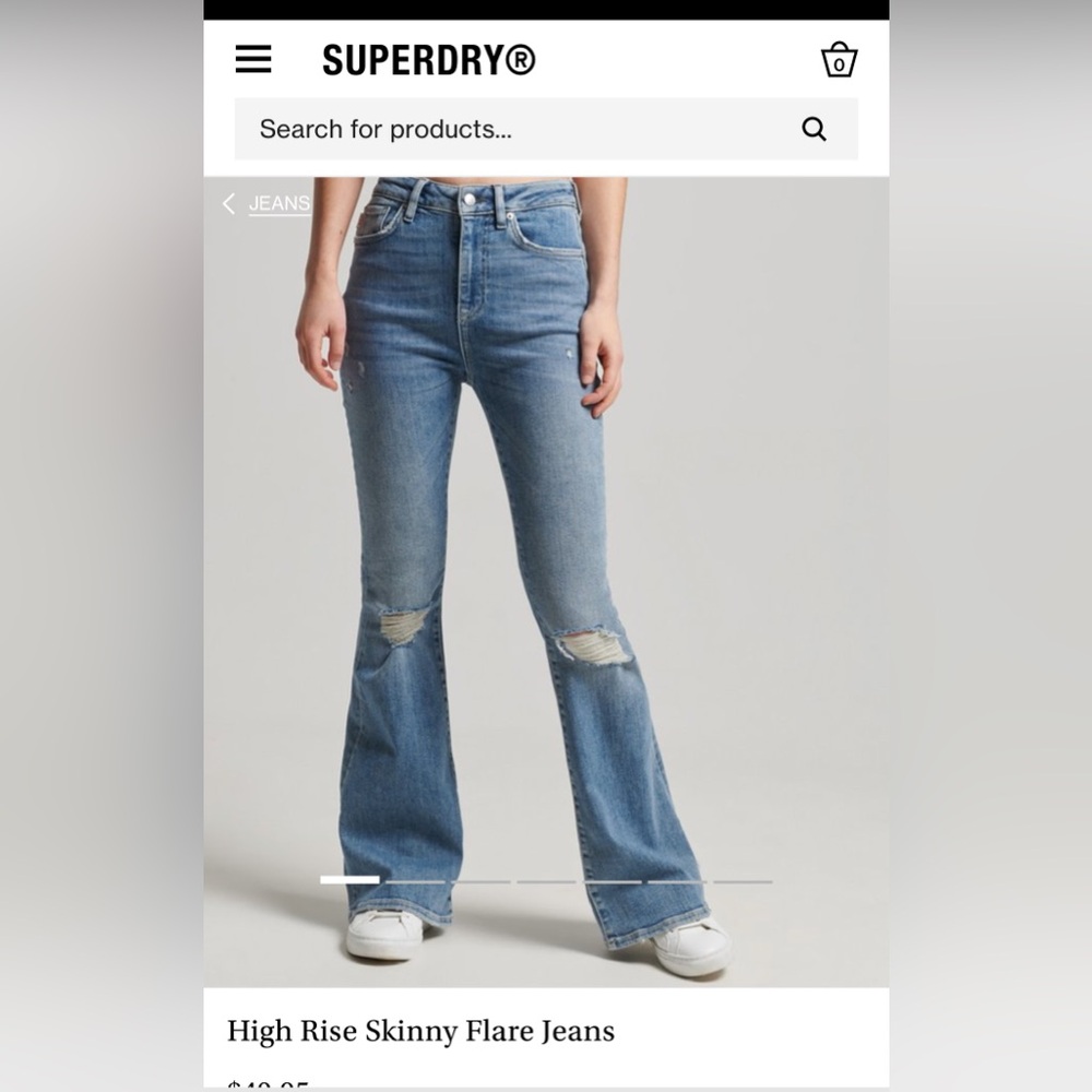 SUPERDRY High Rise Skinny Flare Jeans Size 26/31